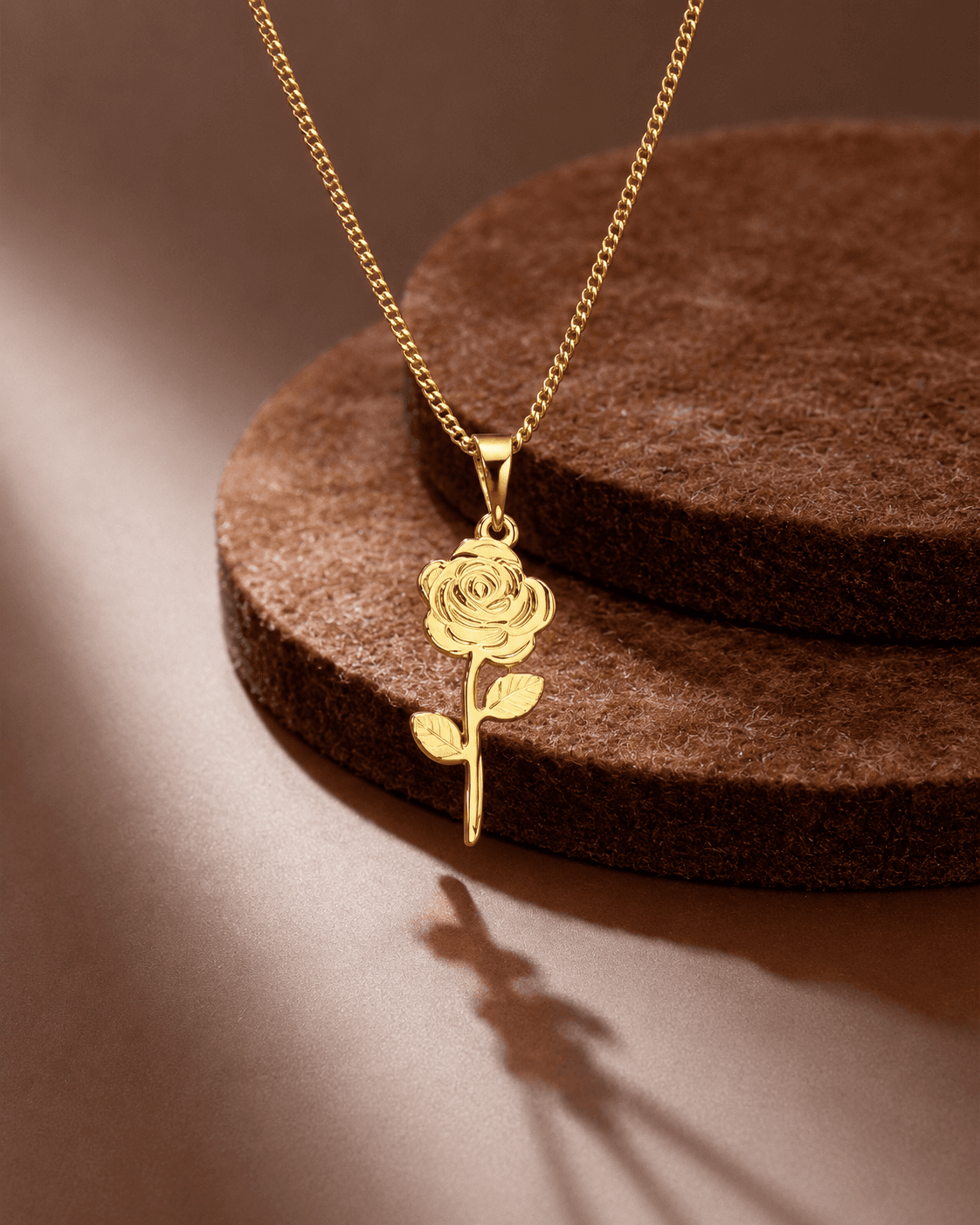 Detailed rose flower necklace