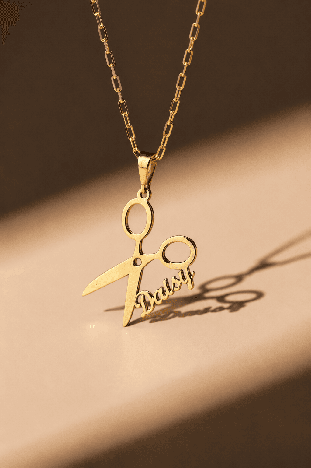 Signature stylist scissors necklace - 925 silver, plated with 18k gold
